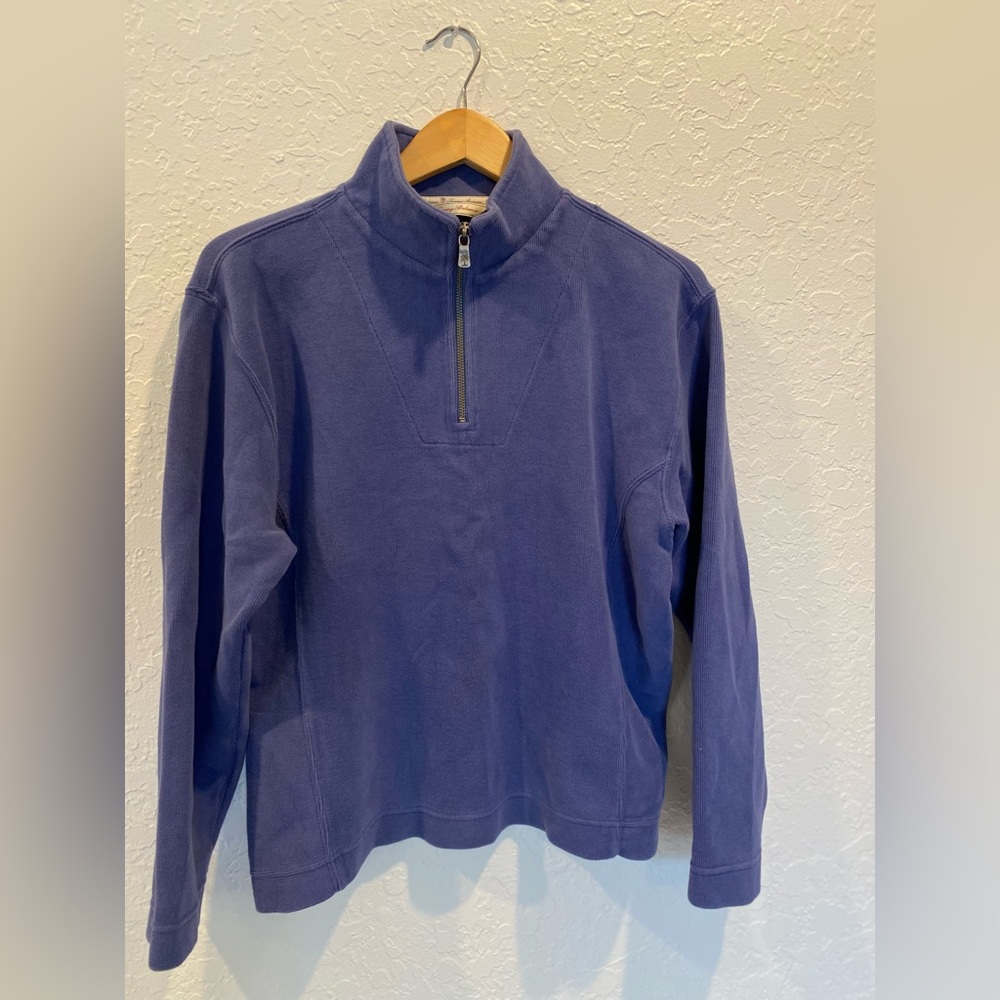 Tommy Bahama Long Sleeve Quarter Zip Pullover Cotton Sweater Size Medium